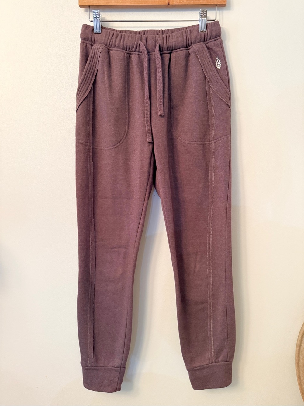 Free People Movement Fleece Joggers Purple Raw Hem Sweatpants XS